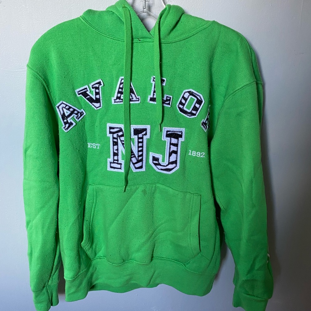 Green/zebra print Avalon NJ hoodie